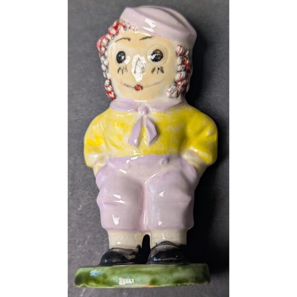 Vtg Raggedy Andy Ceramic Figurine 1974 THE BOBBS MERRILL CO Glazed Red Hair - Picture 5 of 9